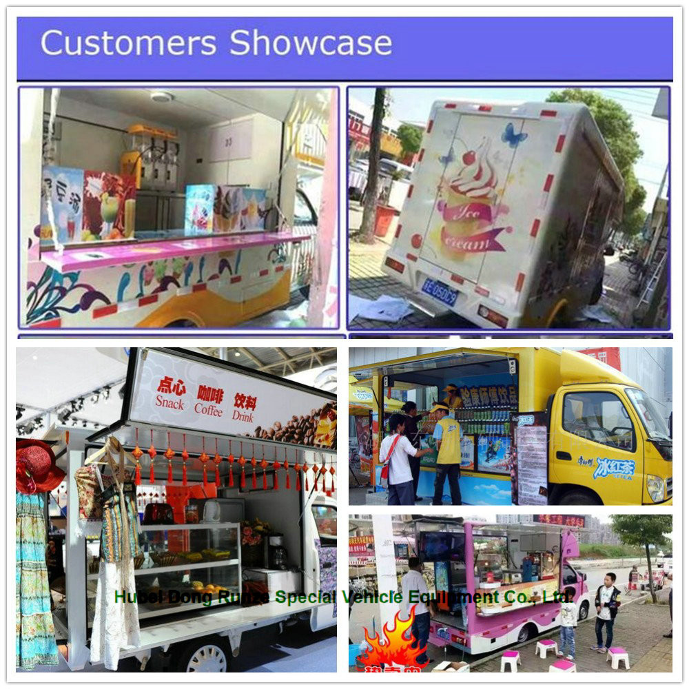 Four Wheel Mini Mobile Kitchen Truck For Snack Cooking / Ice Cream Selling