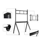 Mobile TV Rolling Floor Stand Lockable Wheels Trolley 55-86 Inch Interactive