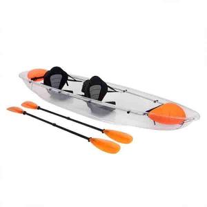 Quality Transparent Double Pedal Kayak , Aluminum Alloy Frame Fishing Glass Bottom Canoe wholesale