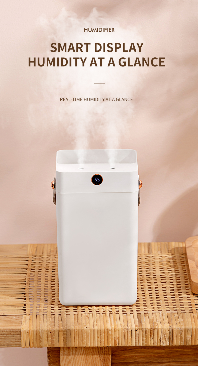 3L Large capacity Double Spray Diffuser Humidity Cool Mist Nebulization Air Humidifier With Digital Screen Display