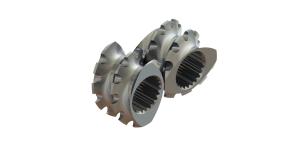 Quality TME Mixing Zone Twin Extruder Screw Element Extruded Parts 0.3kg PE wholesale