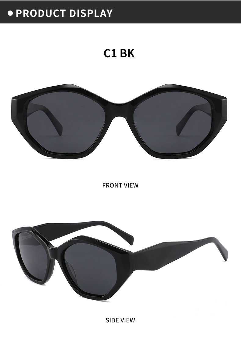 Big Size Acetate Frame Sunglasses Irregular Frame Sunglasses TAC Lens For Women