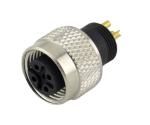 M12 circulr PCB flange 4 hole Panel mount Coxial cable IP67 waterproof connector