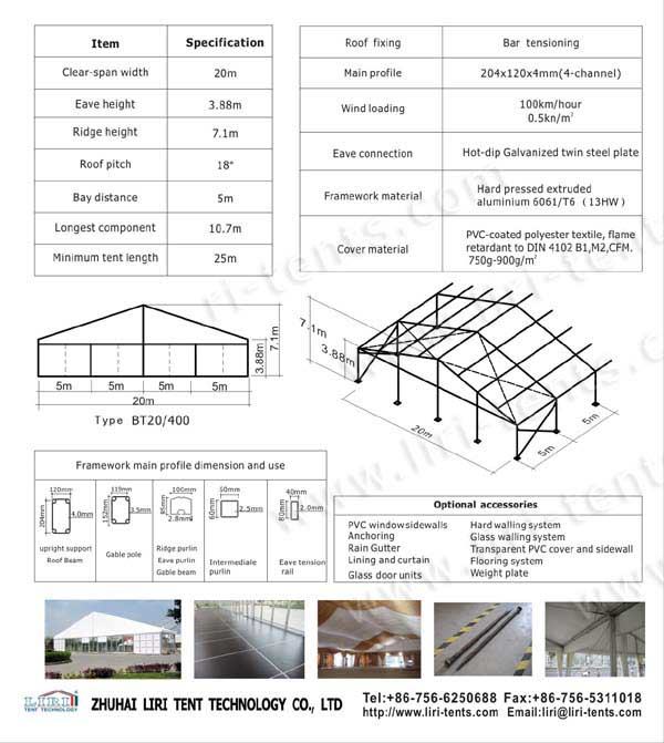 Popular clear roof marquee 20*25m for 400 people wedding party