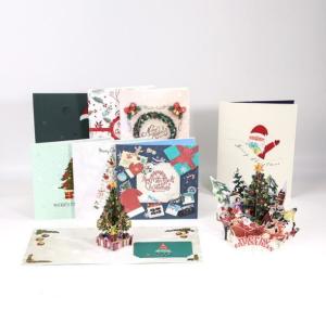 Quality Art paper Personalised Printed Cards Three Dimensional Christmas Greeting Card wholesale