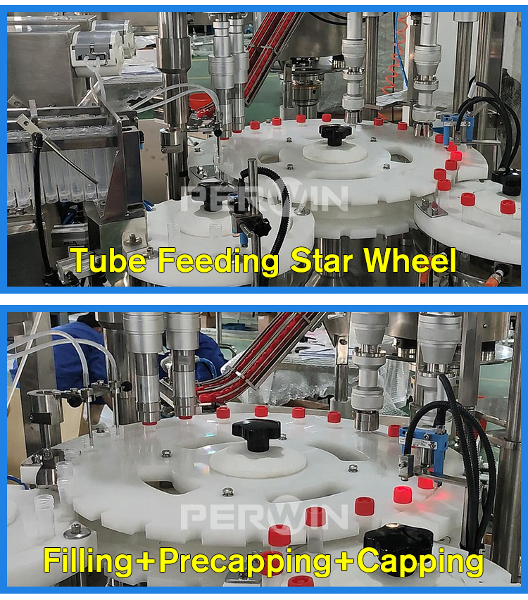 GMP 4000BPH plc test tube filler Capping Labeling