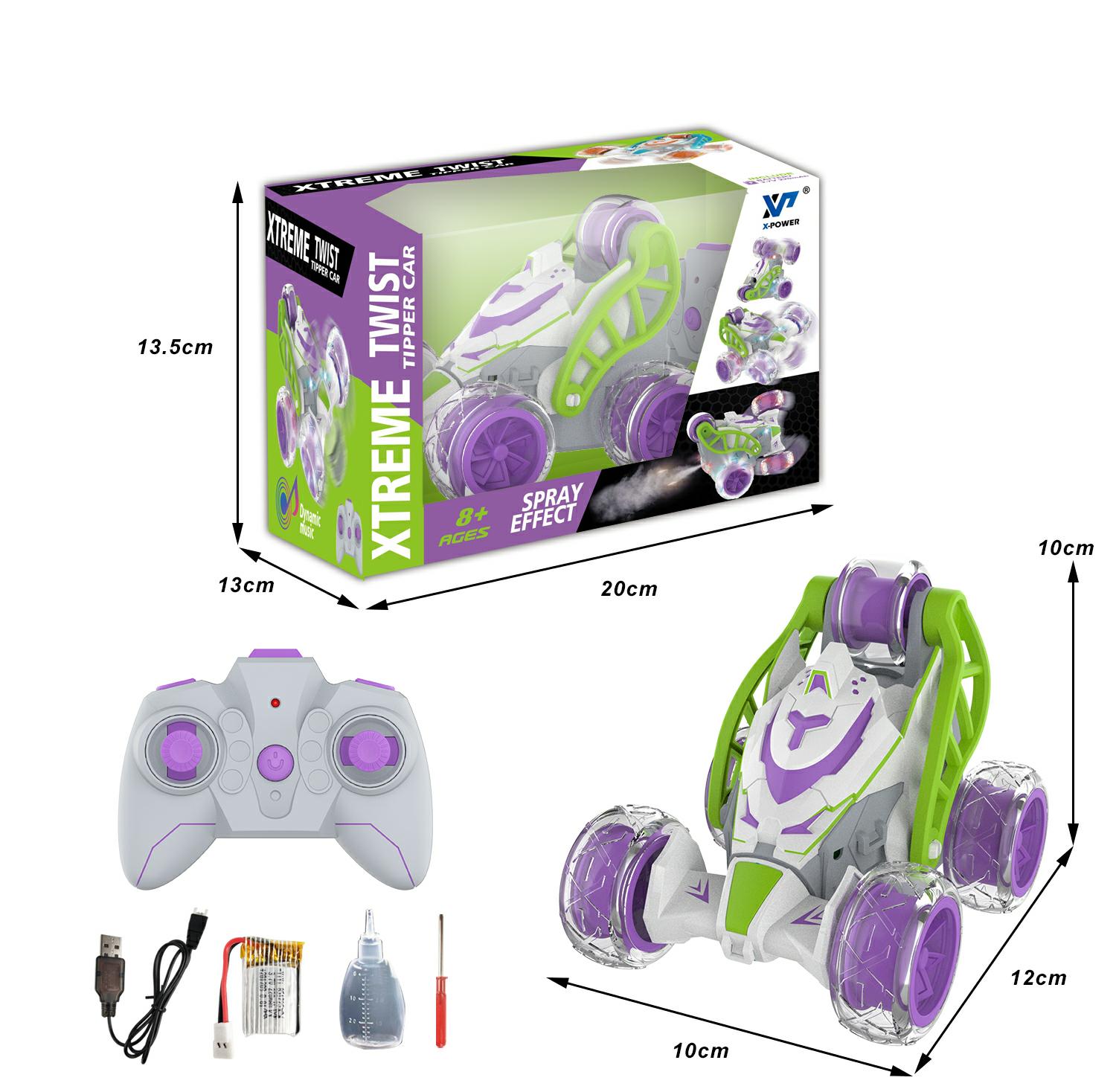Expert Remote Control Stunt Car 360 Degree Rotation Car With Light Music Spray Toys For Kids Playing Time 18 Mins