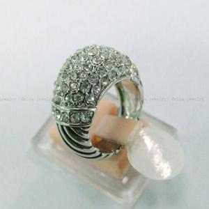 Quality (R-13) New Style Jewelry Women Fashion Pave Clear Cubic Zircon 925 Silver Ring wholesale