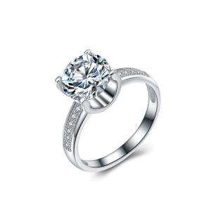 Quality 925 Sterling Silver Round Cut Brilliant Cubic Zirconia Ring Lady's Jewelry (RE671) wholesale