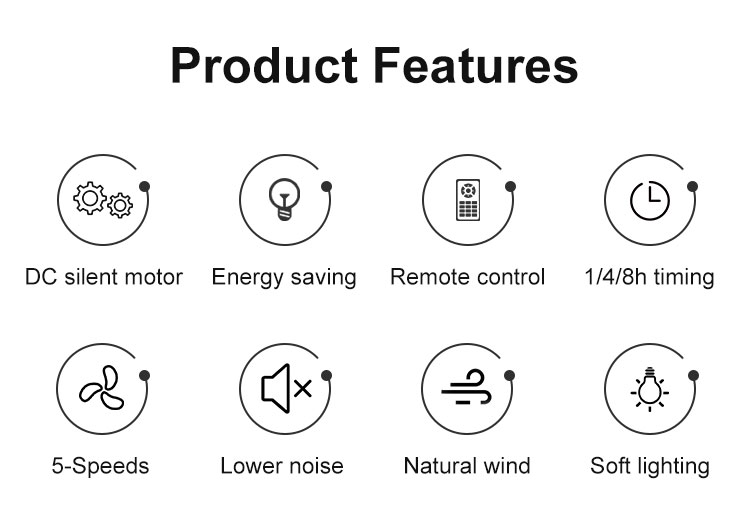 Antique Style LED Ceiling Fan High Speed White Retractable Blades with Remote Control