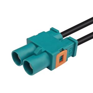 Quality Automotive Double FAKRA Cable Connector Crimp Z Code Jack Waterblue Color wholesale
