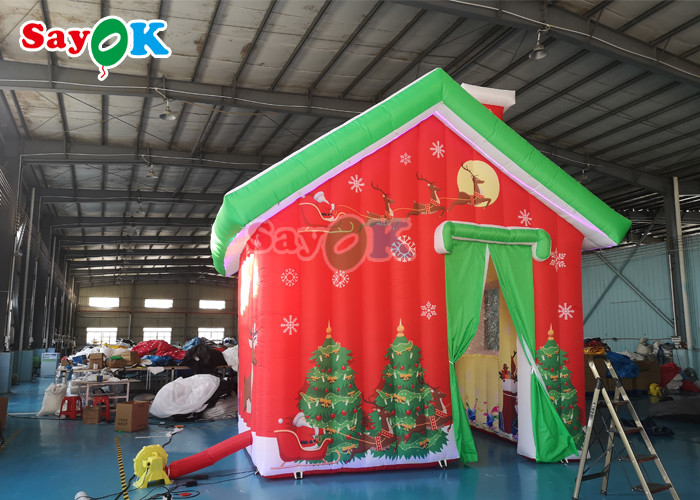 Outdoor Inflatable Holiday Decorations Inflatable Christmas House 4.6x4.6x5mH