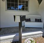 Mid Century Style Post Mount Mailbox for Garden by Surealong Modern in Black or