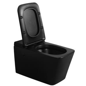 Quality Gravity Flush Tankless Wall Mounted Toilet Matt Black color For Luxury Bathroom wholesale