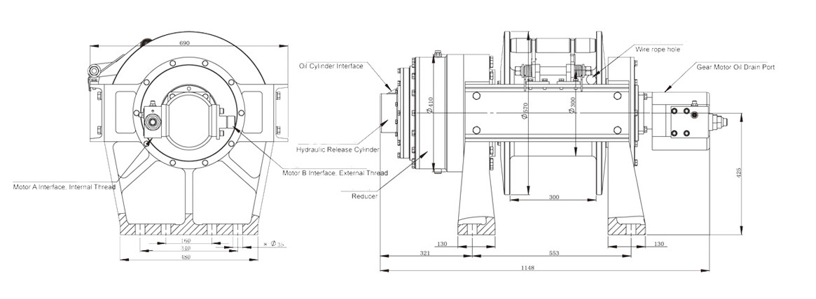 27 Ton Bullduzer 60000lbs Hydraulic Powered Winch