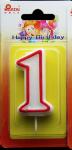 Number Birthday Candles With Red Edge And Plastic Holder