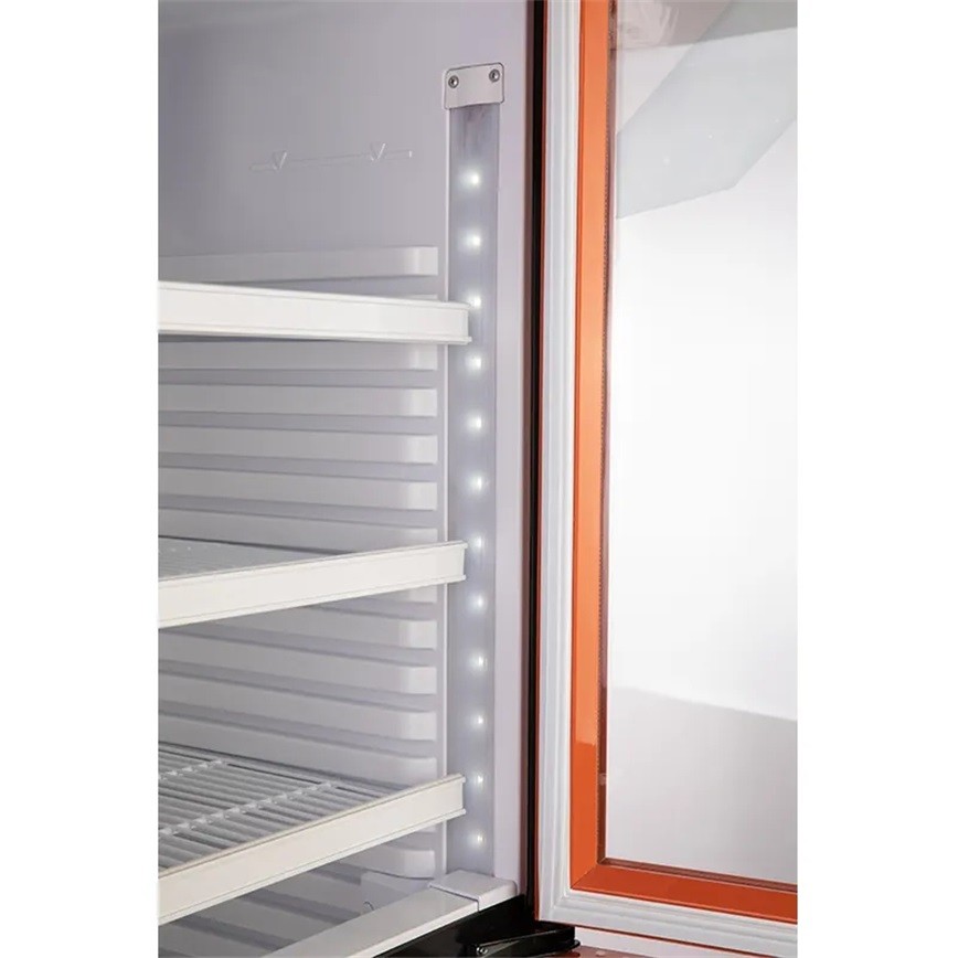 Glass Single Door Swing Upright Showcase Cooler 370L Commercial Refrigerator