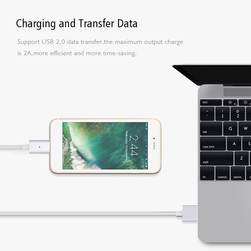 Colored Magnetic USB Data Line 2 In1 PVC Material For Android Mobile
