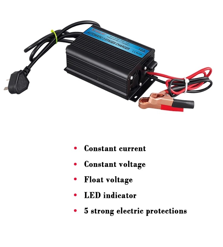 Universal Automatic 3 Stages Car Acid Battery Charger 90V 250V 24V 48V 10A 20A