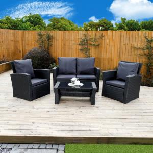 Quality KD 5pcs Black Selling Well Rattan Wicker Outdoor Sofa Set wholesale