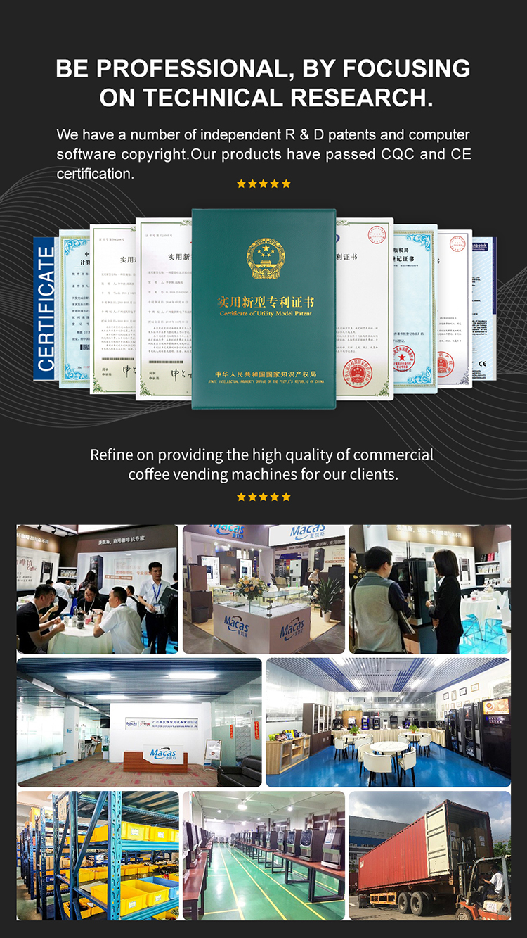 MDB Protocol Fresh Milk Automatic Coffee Vending Machine CE