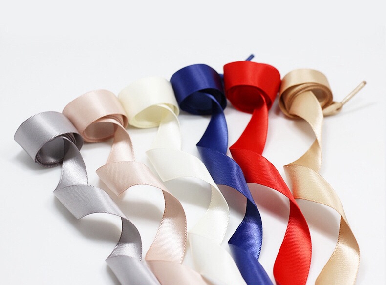 Amazon Promotional Shoelace Flat Color Double-Sided Satin Ribbon Shoelace