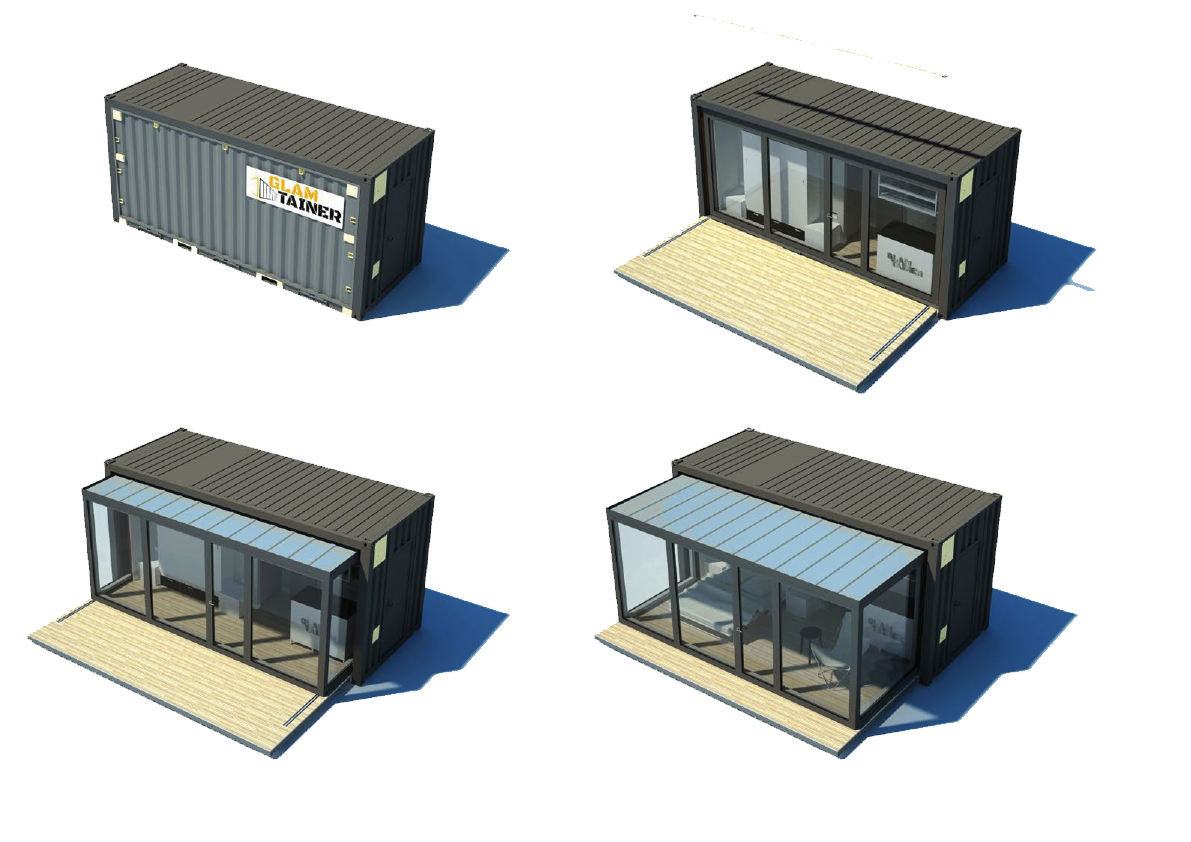 2 Bedroom Expandable Container House Prefab Steel Modular Tiny Home for Outdoor in Customized Color and 20ft or 40ft Size