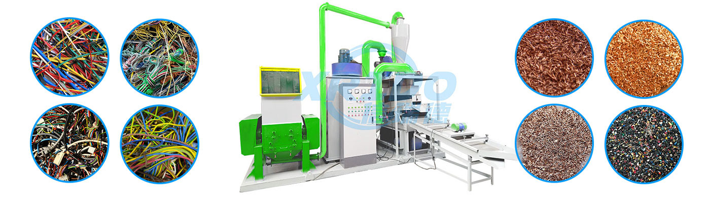 Automatic Recycling Scrap Cable Wire Recycling Plant Copper Granulator Machine Copper Separator Machine Price
