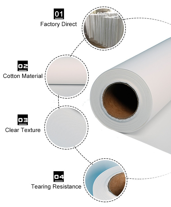 Thin 120gsm 12'' Canvas Drawing Paper , Polyester Canvas Rolls Waterproof For Art