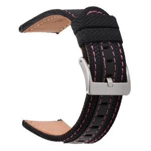 Quality Nylon Oxford Waterproof Leather Watch Strap Bands 24mm Adjustable Two Piece wholesale