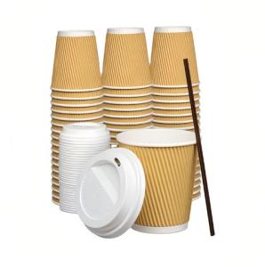 Quality 4OZ 125ml Kraft Paper Cup Kraft Ripple Cups PLA Coated wholesale