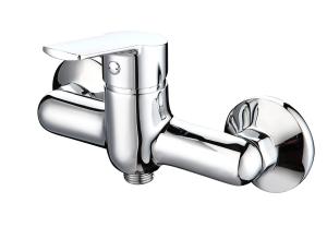 Quality Polished Wall Mounted Bathtub Mixer Faucet Single Lever Erosion Resistant wholesale