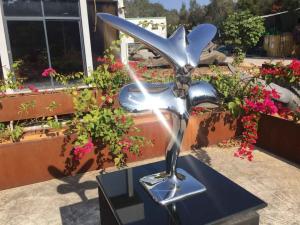 Quality Abstract Metal Animal Sculptures Modern Art Stainless Steel Flying Eagle wholesale