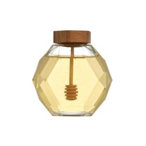 Quality 500g Honey Bottle Honey Glass Storage Bottles Wooden Lids wholesale
