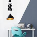 Retro industrial Pendant Light wind wrought iron clothing cafe bar lifting Black