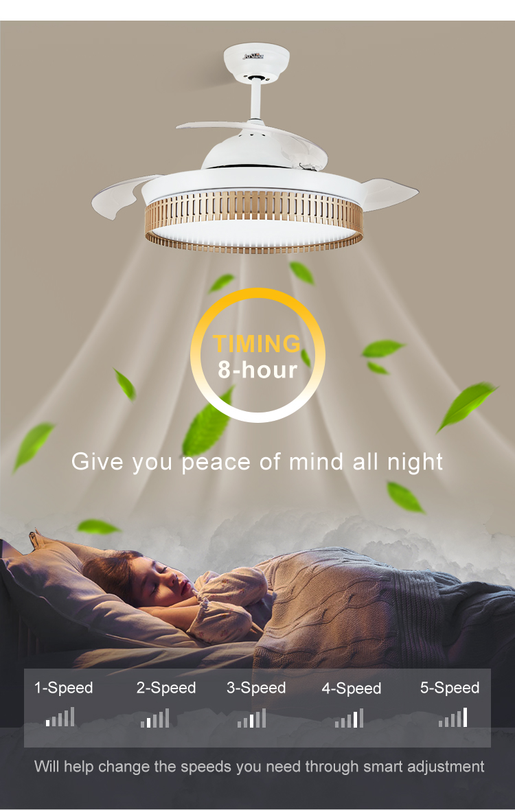 16. No Noise OEM Decorative Lighting Ceiling Fan with Dimmable Function and 3 Blades