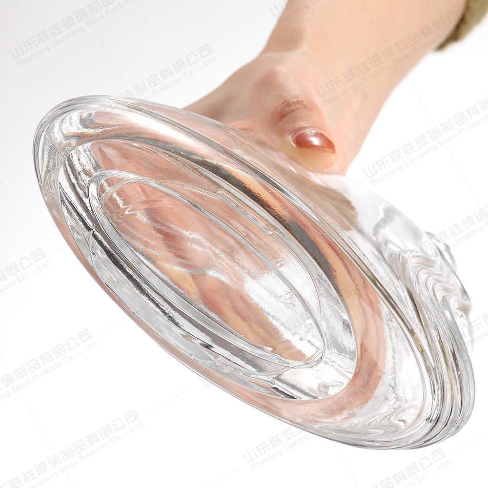 Custom Transparent Round Empty Glass Liquor Wine Vodka Tequila Whisky Bottle With Lid