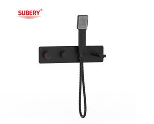 Quality Modern Wall Mounted Bathroom Shower Mixer Taps Matt Black Brass Single Lever OEM ODM wholesale
