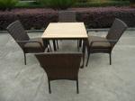 Excellent Strong Hand-Woven Dark Brown Rattan Garden Dining Sets