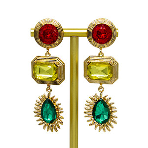 Crosss Design Fashion Jewelry Earrings Diamond Gold Chandelier Earrings