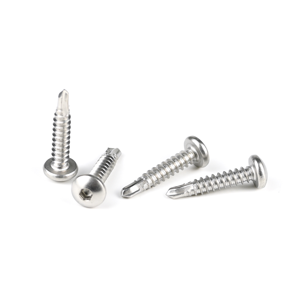 Ruspert Finish Stainless Steel Pan Head Hex Socket Self Drilling Screw Sus410 Parafuso Auto Brocante