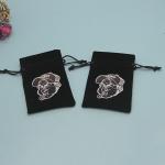 Aux Suede Drawstring Jewelry Bag Logo Printed Custom Velvet Material For Gift