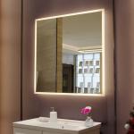 Waterproof Square Acrylic Bathroom LED Light Mirror With AC100-120V Voltage