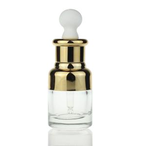 Quality High Quality 20 Ml Bottles Skin Care Glass Essence Cosmetic Serum Dropper Bottle Gold Cap Essential Oil Bottle S032 wholesale