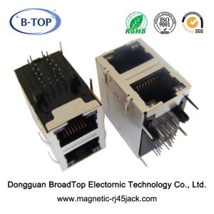 Quality Dual Port Magnetic RJ45 Jack 1 - 1.5A High Performance With Bicolor LEDs wholesale