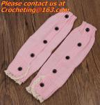 Lace,Trim Crochet Knit Foot Knee High cotton socks use for women Leg Warmers and