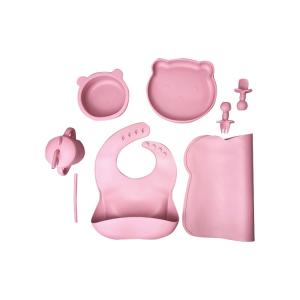 Quality Durable Silicone Baby Feeding Set 6 Pcs BPA Free Plates Straw Sippy Cup wholesale