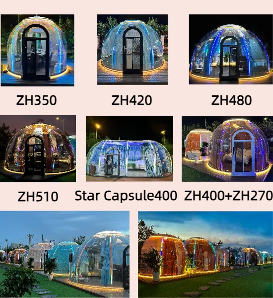Hotel Dome Tent Modular Homes Prefab Sunscreen Double Bubble Polycarbonate Dome Tent