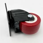 40MM PU Tread Red Swivel Light Duty Casters Wheel with PP Core Double Bearings