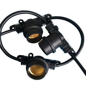 Quality Black 48ft Waterproof Decorative String Lighting Vintage 15 Heads E26 E27 Sockets wholesale